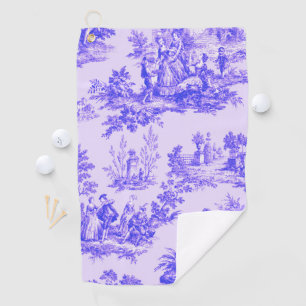 Serviette De Golf Française toile de jouy bleu et blanc élégant