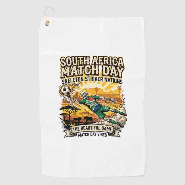Serviette De Golf Frappeur de squelette de jour de match d'Afrique d (Devant)