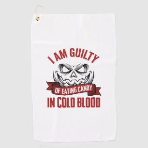 Serviette De Golf Friandise d'Halloween Coupable Design de Citrouill