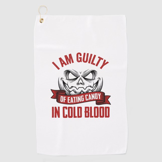 Serviette De Golf Friandise d'Halloween Coupable Design de Citrouill (Devant)
