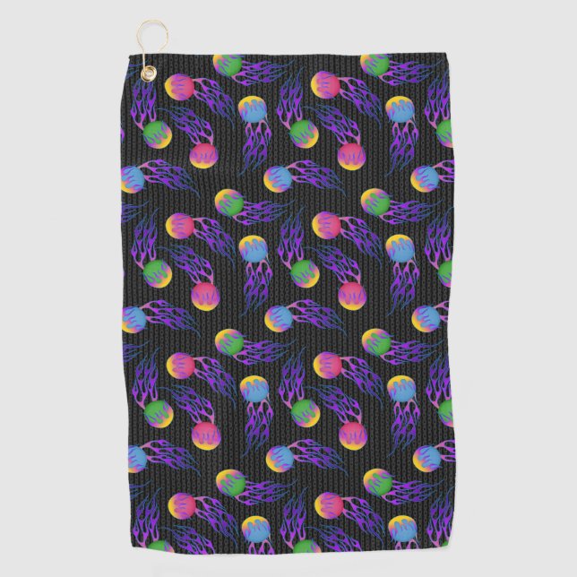 Serviette De Golf Frolf - Disque Flamme (Devant)