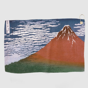 Serviette De Golf Fuji rouge, Aka Fujiyama Volcan Katsushika Hokusai