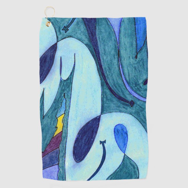 Serviette De Golf Fumes bleues (Devant)