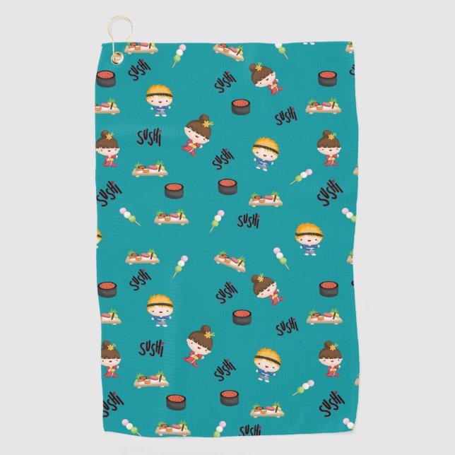 Serviette De Golf Fun Sushi Motif (Devant)