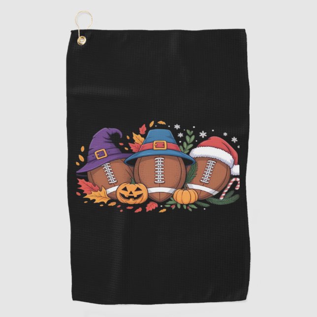 Serviette De Golf Funky Football Halloween Thanksgiving Xmas Éffraya (Devant)