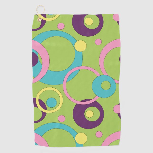 Serviette de golf Funky Green Circles (Devant)