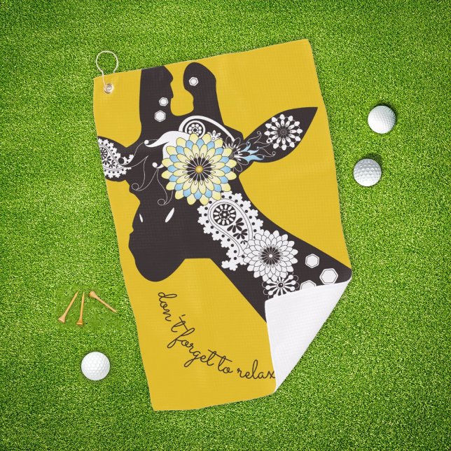 Serviette De Golf Funky Paisley Girafe Jaune Inspirant (Créateur téléchargé)