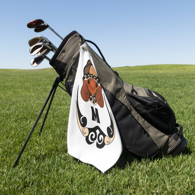 Serviette De Golf Funky Tortoise Chilling Monogramme (Vert)