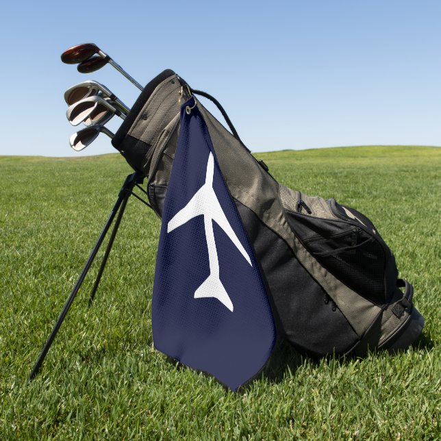 Serviette De Golf Funky White Plane Avion Pilote (Vert)