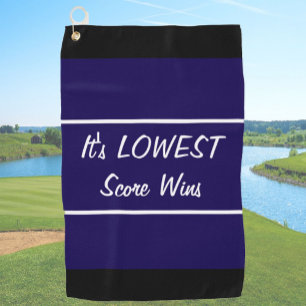 Serviette De Golf Funny bleu marine le plus bas score gagne cadeau p