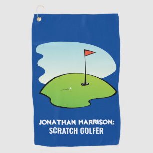 Serviette De Golf Funny Custom Name Scratch Golfer Modern