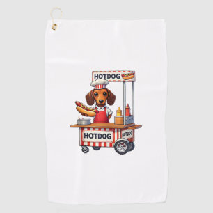Serviette De Golf Funny Dachshund Chien Hotdog Sandwich Weenie Sauci