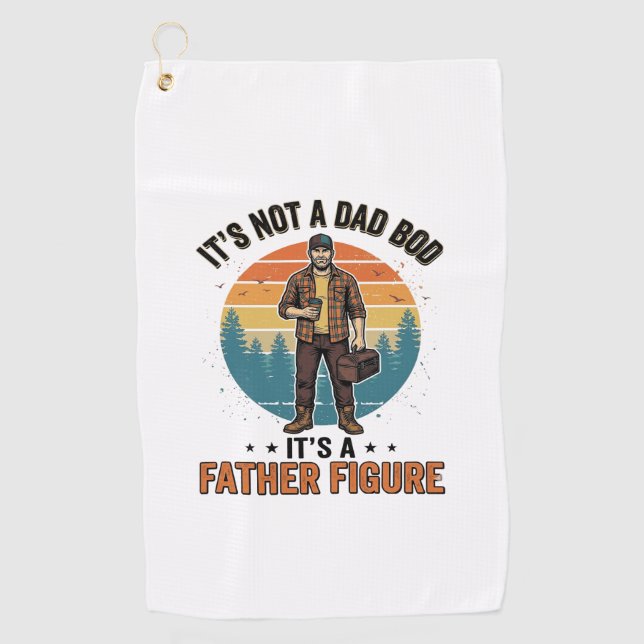 Serviette De Golf Funny Father Figure Vintage Dad Humor Shirt Design (Devant)