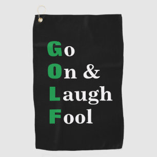 Serviette De Golf Funny Golf Aller Rire Fool Black
