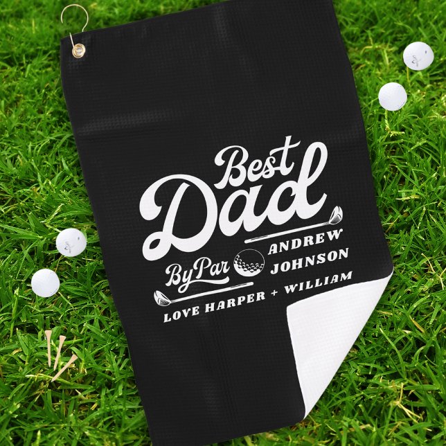 Serviette De Golf Funny Golfer meilleur papa par pair | Nom du monog (Créateur téléchargé)