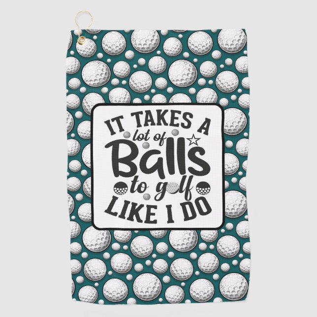 Serviette De Golf Funny Lousy Golfer noir et blanc (Devant)