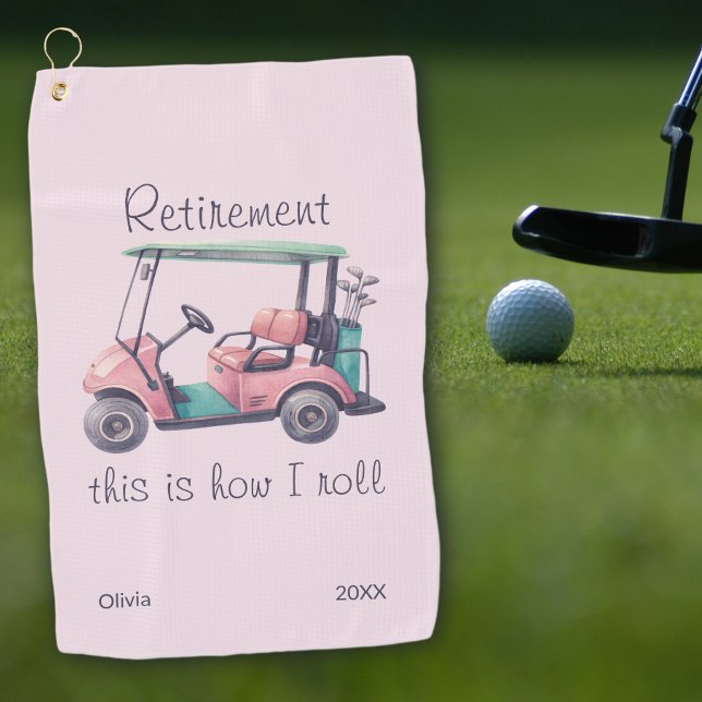Serviette De Golf Funny Retirement This Is How I Roll Golf Cart Gift (Créateur téléchargé)