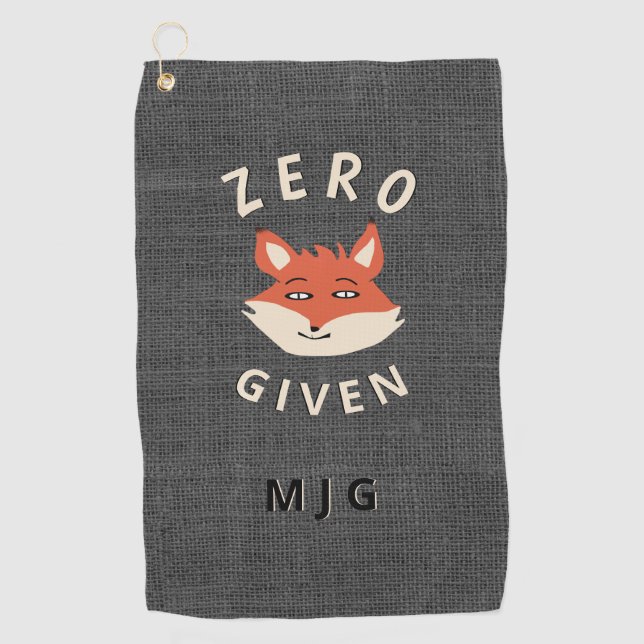 Serviette De Golf Funny Zero Fox donné monogramme (Devant)