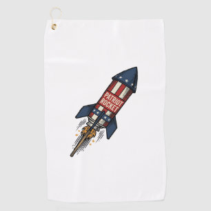 Serviette De Golf Fusée patriotique conception de feux d'artifice vi