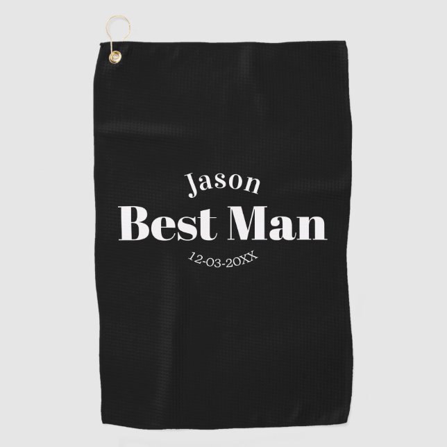 Serviette De Golf garçon d'honneur enterrement de vie de garçon témo (Devant)