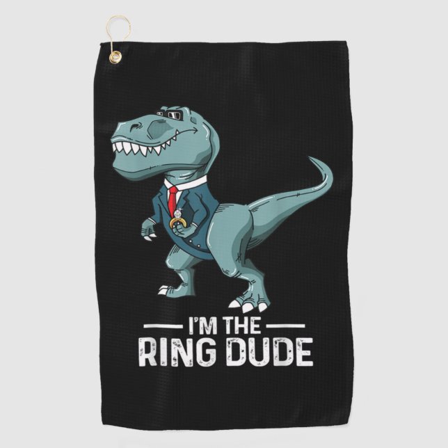 Serviette De Golf Garçons Porte-Bague T-Rex Dinosaur Soirée de maria (Devant)