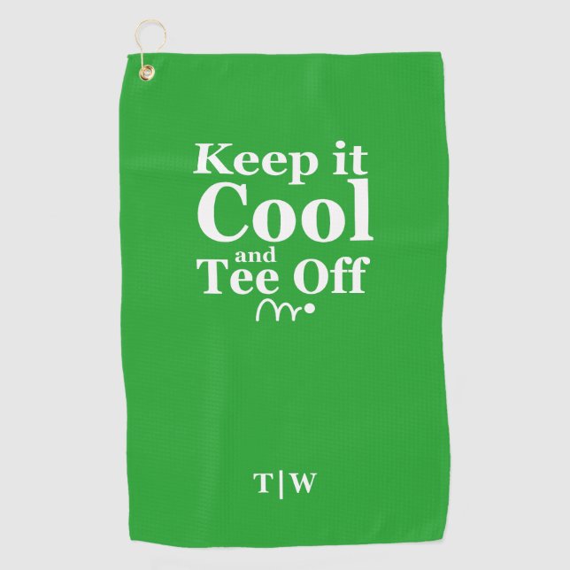 Serviette De Golf Gardez-Le Cool Et Éteignez Les Initiales (Devant)