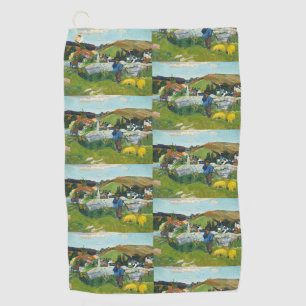 Serviette De Golf Gauguin Le Porcher Affiche d'Art Rural Vintage