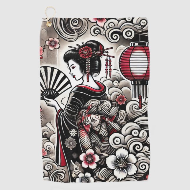 Serviette de golf Geisha Elegance (Devant)