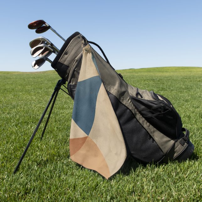 Serviette De Golf Geometric Pattern in Blues, Tans, and Rust (Vert)