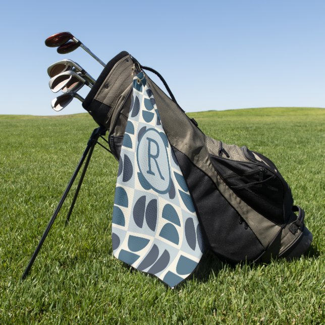 Serviette De Golf géométrique moderne du milieu du siècle (Vert)