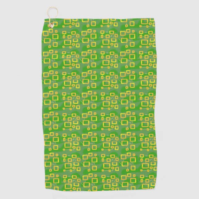 Serviette De Golf Géométrique Vert (Devant)
