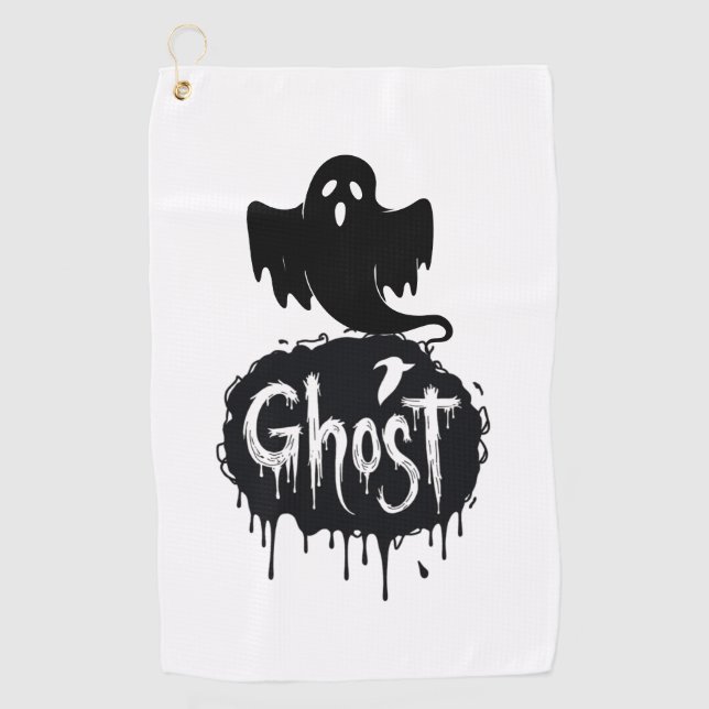 Serviette De Golf Ghost – Texte Art épouvantable qui dégouline (Devant)
