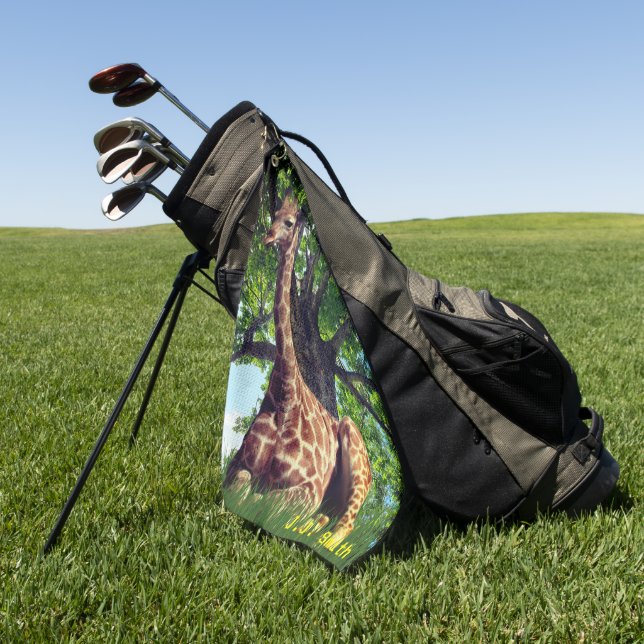 Serviette De Golf Giraffe Animal personnalisé (Vert)