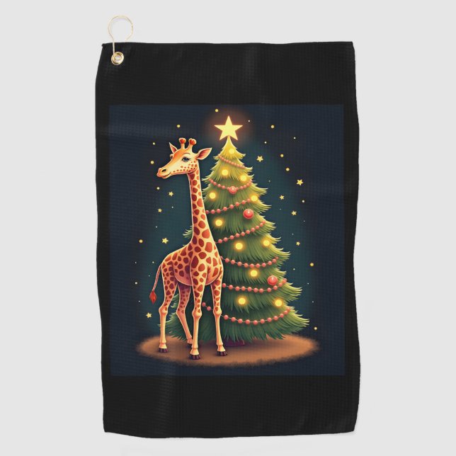 Serviette De Golf Giraffe de Noël Topper arbre officiel Funny Tall (Devant)