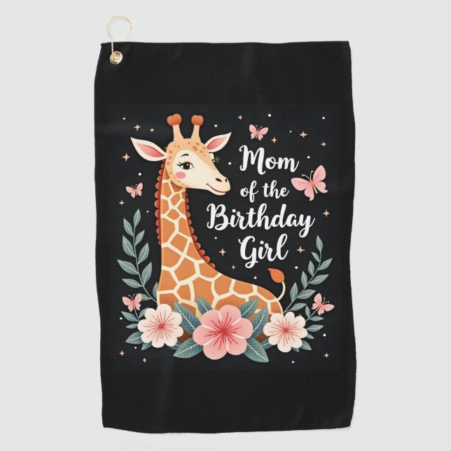 Serviette De Golf Giraffe Maman de l'Anniversaire fille jumelée fami (Devant)