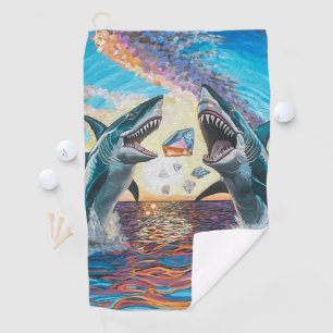 Serviette De Golf Glamour Chomp-Shark Dressage pour les gemmes brill