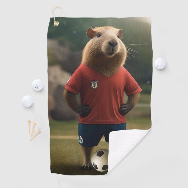 Serviette De Golf "Goal-Scoring Capybara : The Ultimate Soccer Star  (En situation)