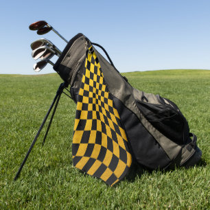 Serviette De Golf Gold & Black Checkpoint carré Mosaic Golfing / spo