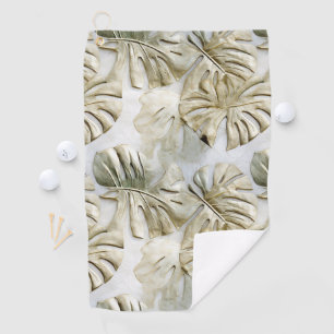 Serviette De Golf Gold Green Tropical Feuille Sage