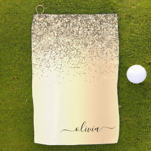 Serviette De Golf Gold Parties scintillant Girly Luxe Moderne Monogr