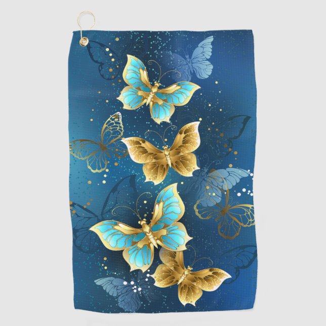 Serviette De Golf Golden butterflies (Devant)
