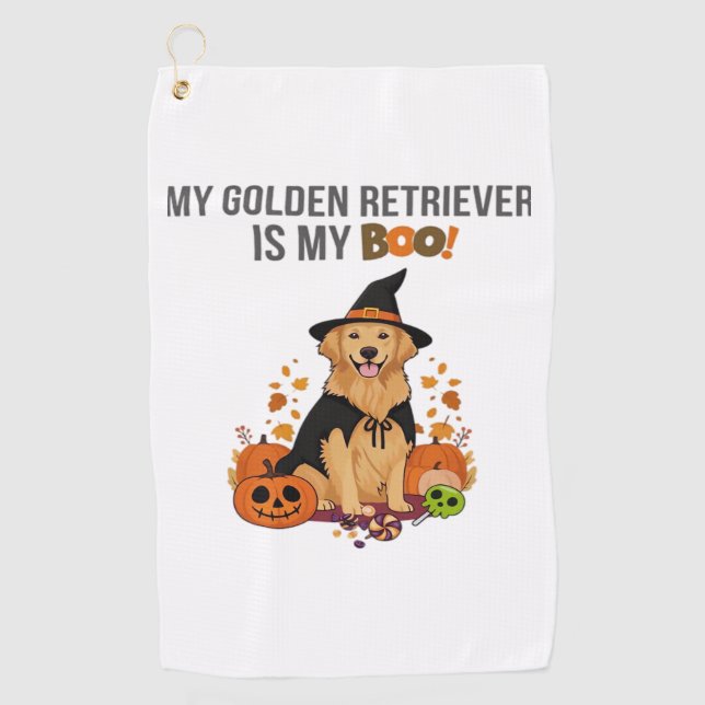 Serviette De Golf Golden Retriever Halloween Chien Mon Golden Retrie (Devant)