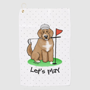 Serviette De Golf Goldendoodle Chien Jouer Golf (rouge whmk2) Plaisi