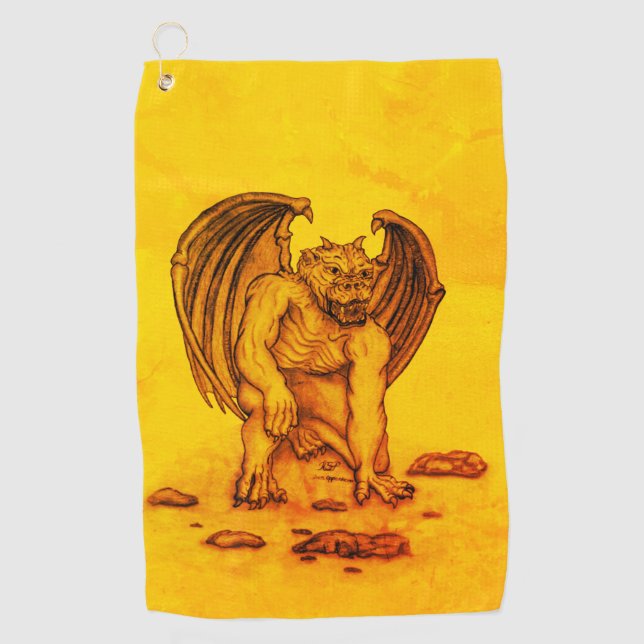 Serviette De Golf Golem Gargoyle (Devant)