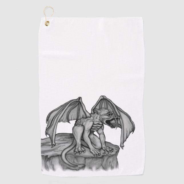 Serviette De Golf Golem Gargoyle (Devant)