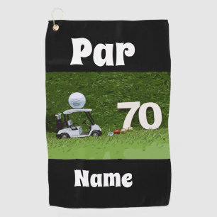 Serviette De Golf Golf 70e Anniversaire Par soixante-dix Char de gol