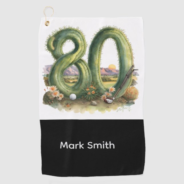 Serviette De Golf Golf 80th Birthday at Arizona (Devant)