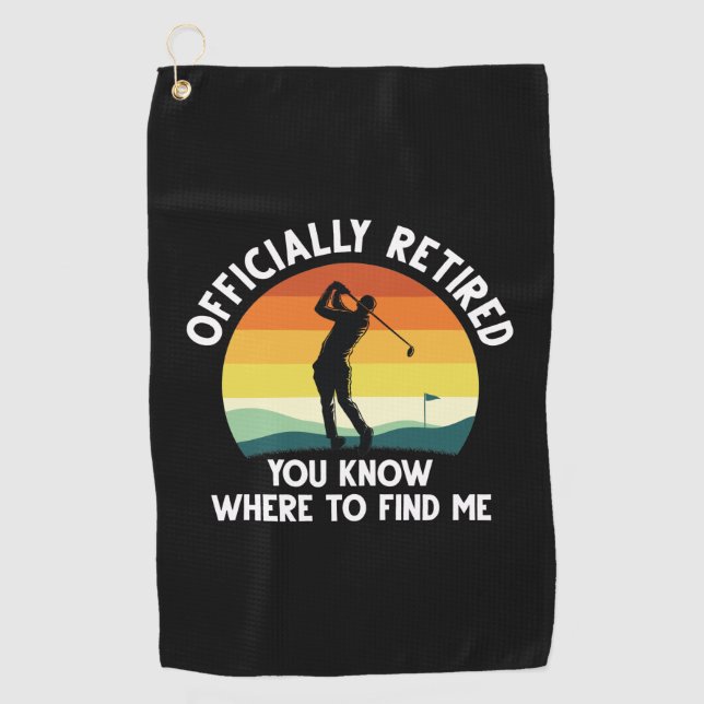 Serviette De Golf Golf à la retraite officielle (Devant)