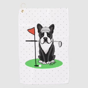Serviette De Golf Golf Boston Terrier (noir) mignon chien
