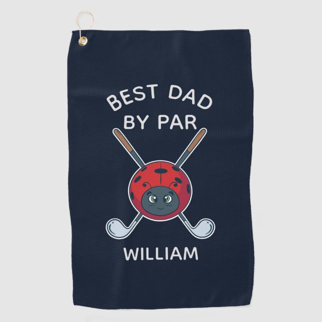 Serviette De Golf Golf Bug Meilleur Papa Par Fête des pères Personna (Devant)